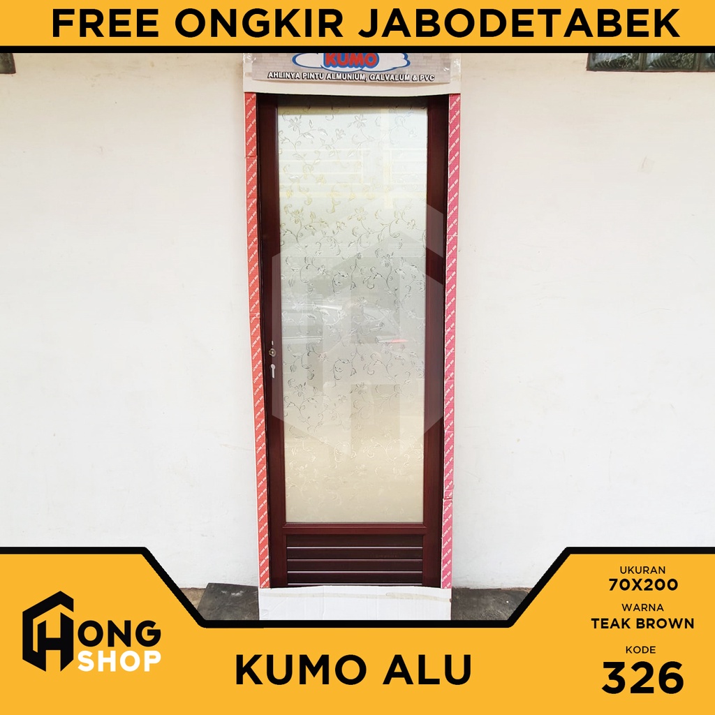 Pintu Kamar Mandi Aluminium 70x200 KUMO 3/4 Kaca