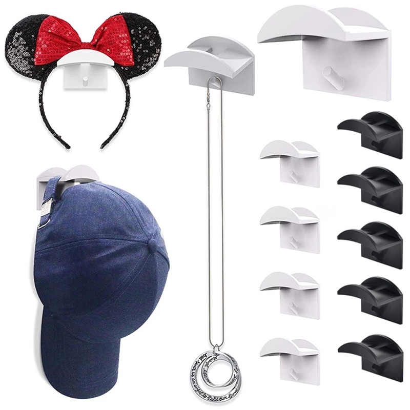 10pcs / Set Kait Gantungan Topi Baseball Multifungsi Portable Tanpa Bor Untuk Kamar Tidur / Rumah