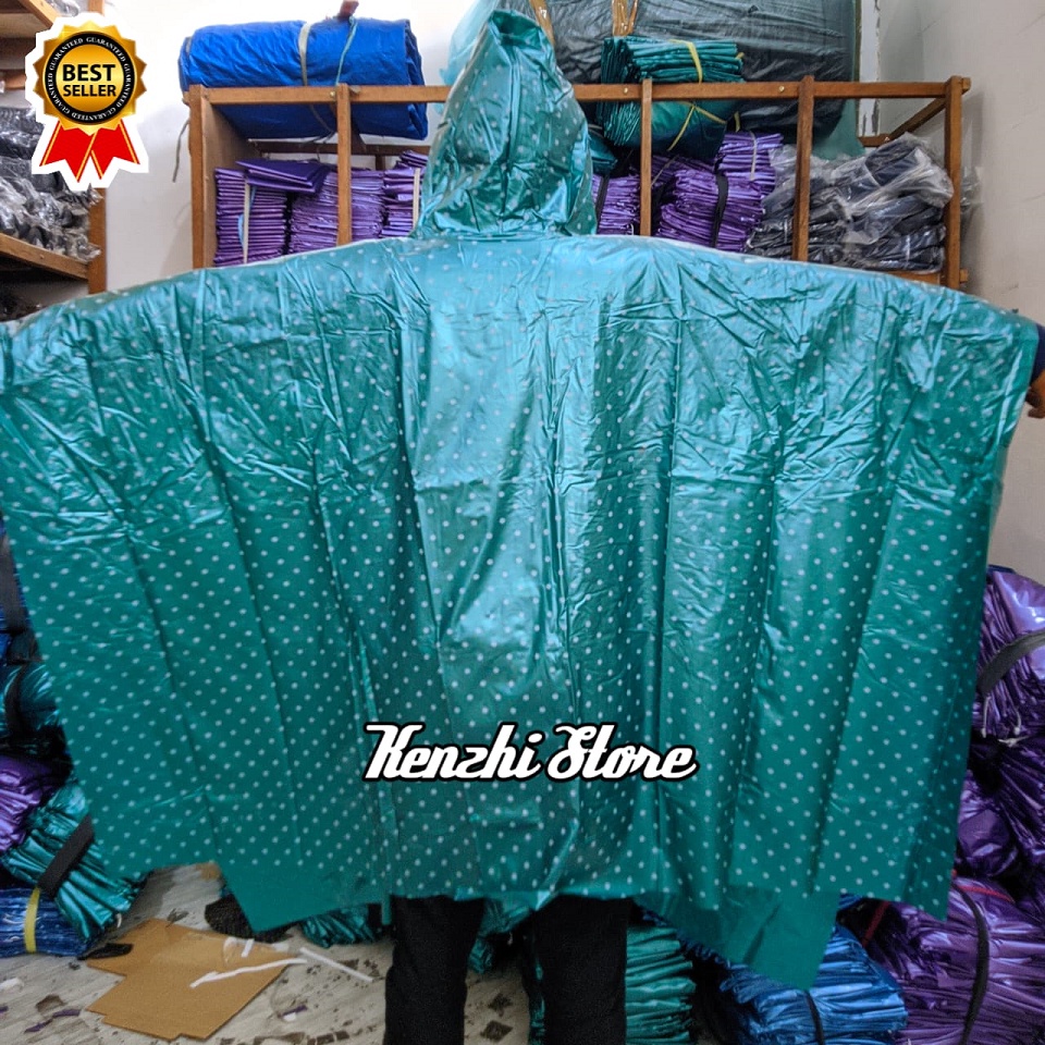 Jas Hujan Ponco Polkadot Kelelawar Murah - Mantel Waterproof Model Polkadot