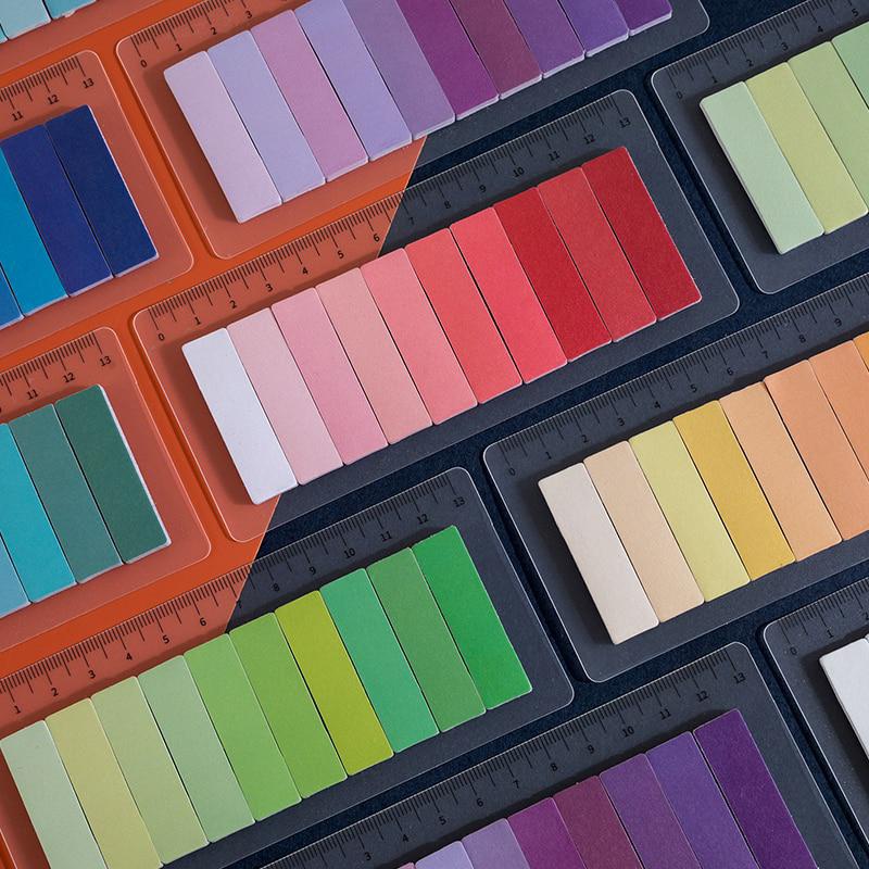 150pcs Sticky Note Warna Pastel Bisa Ditulis Dengan Penggaris Untuk Penanda Halaman Buku