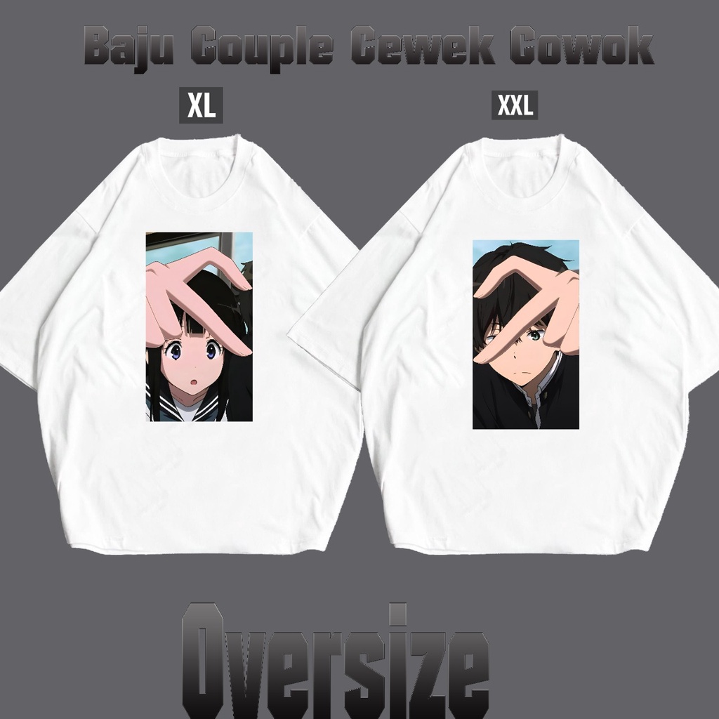 GSC - Baju Kaos Couple Anime Love / Kaos Oversize Couple Pria &amp; Wanita Terbaru 24s