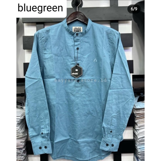 Kemeja Semi Koko Pria Lengan Panjang+Merek ABOKI Model Slimfit M L Xl XXL