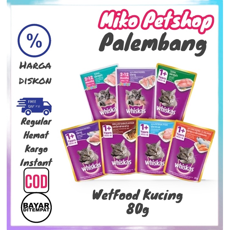 Makanan Basah Kucing whiskas pouch 80gr