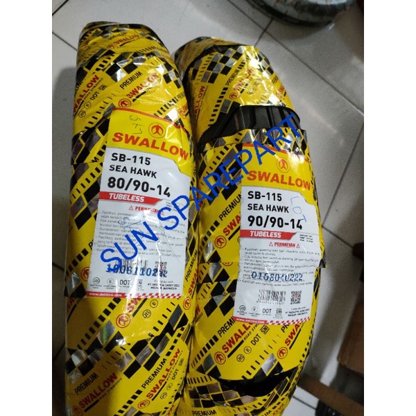 SEPASANG BAN TUBLES DEPAN BELAKANG 80/90-14 SAMA 90/90-14 SWALLOW VARIO VARIO 110 VARIO 110 FI VARIO