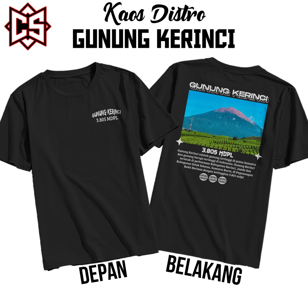 Kaos Baju Distro Pendaki GUNUNG KERINCI | Baju Distro Outdoor Hiking Tshirt Camping Adventure - Kaos