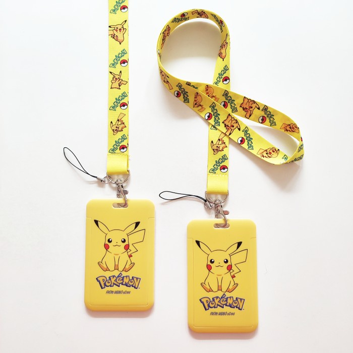 

Name Tag Id Card Holder Name Tag Lanyard / Kalung Kartu Anime Pokemon Pikachu