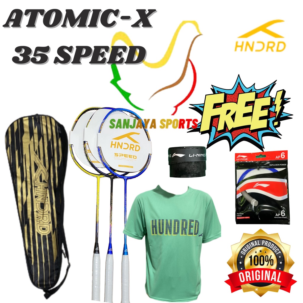 RAKET BULUTANGKIS BADMINTON HUNDRED ATOMIC-X 35 SPEED ORIGINAL