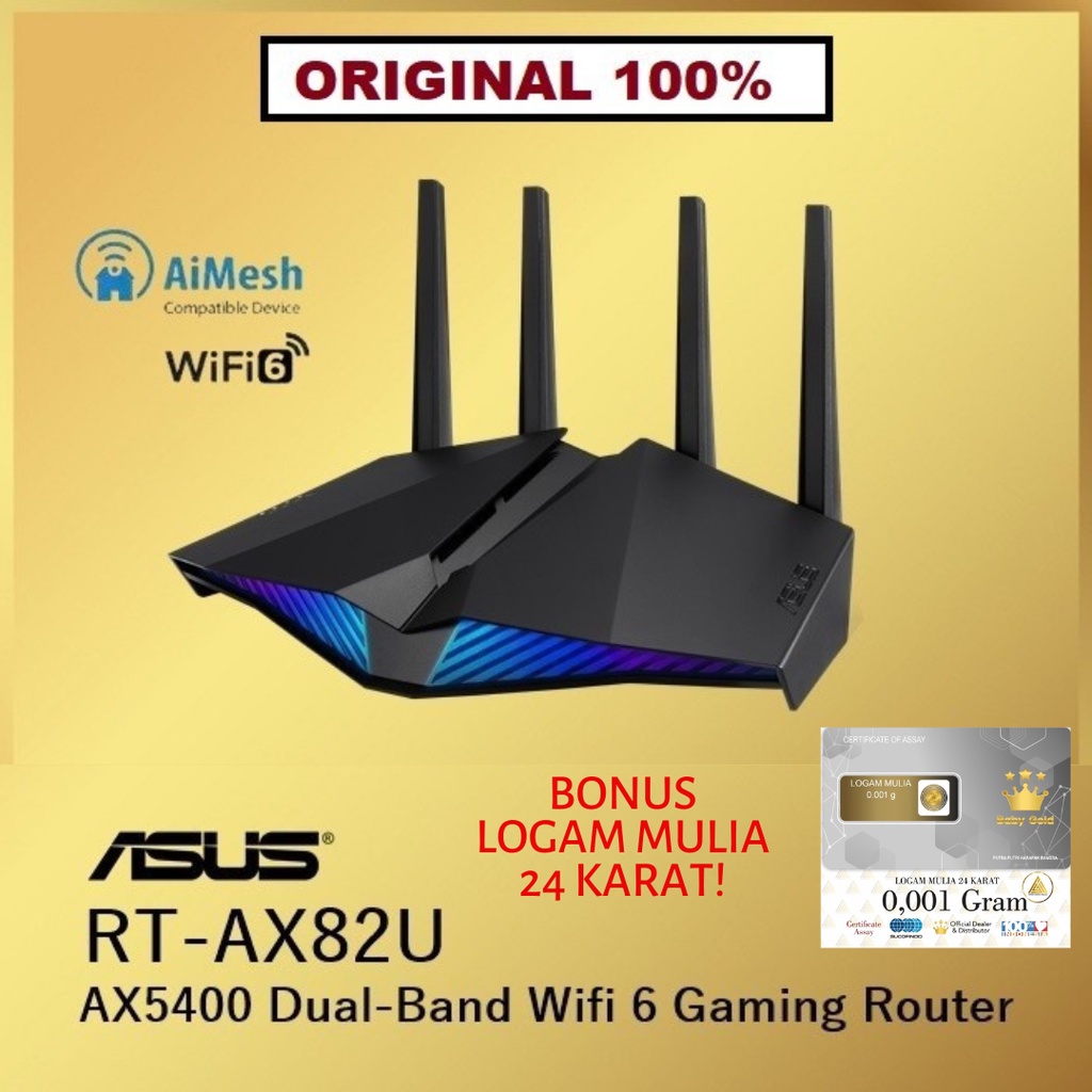 Router Wireless ASUS RT-AX82U AX5400 WiFi 6 With AiMesh AX 5400 WIFI6 Wireless