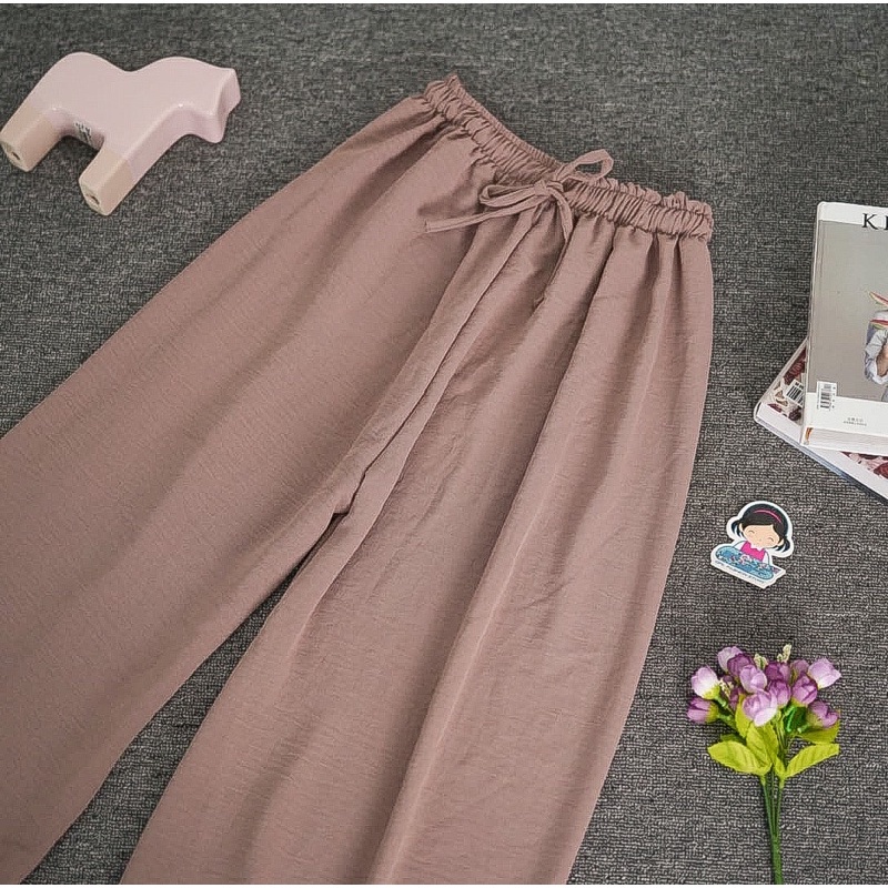 Tq88indonesia Fashion Celana Cullote Wanita Terbaru / KULOT CRINCLE JUMBO / Celana Panjang Polos Cewek / Ootd Kasual
