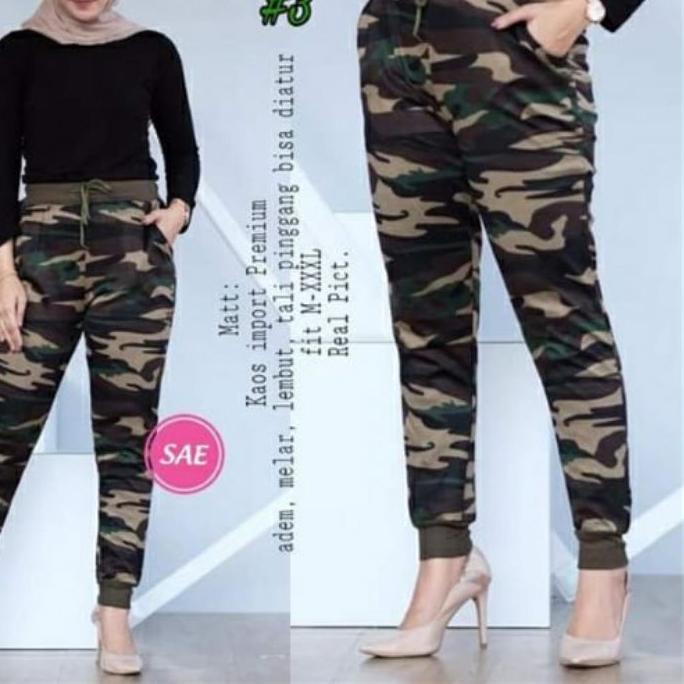 ✔ JP_Celana senam Joker army panjang wanita..bahan import