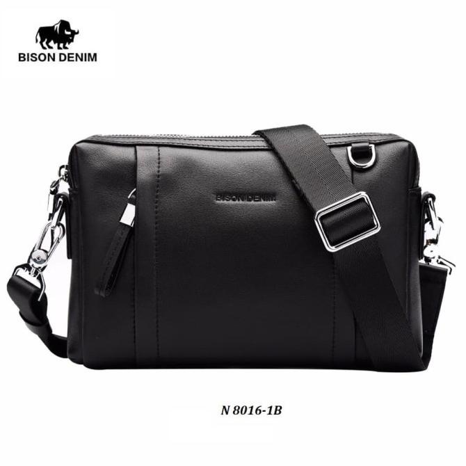 Tas Selempang / Clutch Bag Kulit Asli Bison Denim ( Bison - B555Mb )