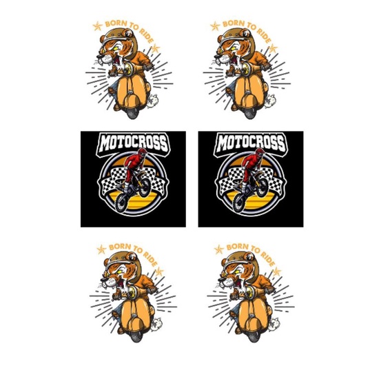 

Sticker Vinyl Racing uk. 8×8cm isi 6pcs/lembar A4