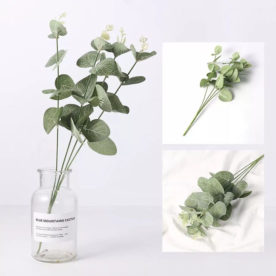 daun eucalyptus 4 Cabang daun dollar daun palsu daun artificial daun dolar daun uang