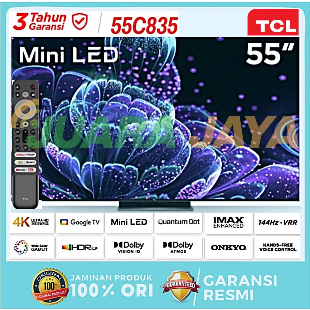 TV TCL MINI LED 55C835 55 QLED  TV 144Hz VRR ANDROID 11