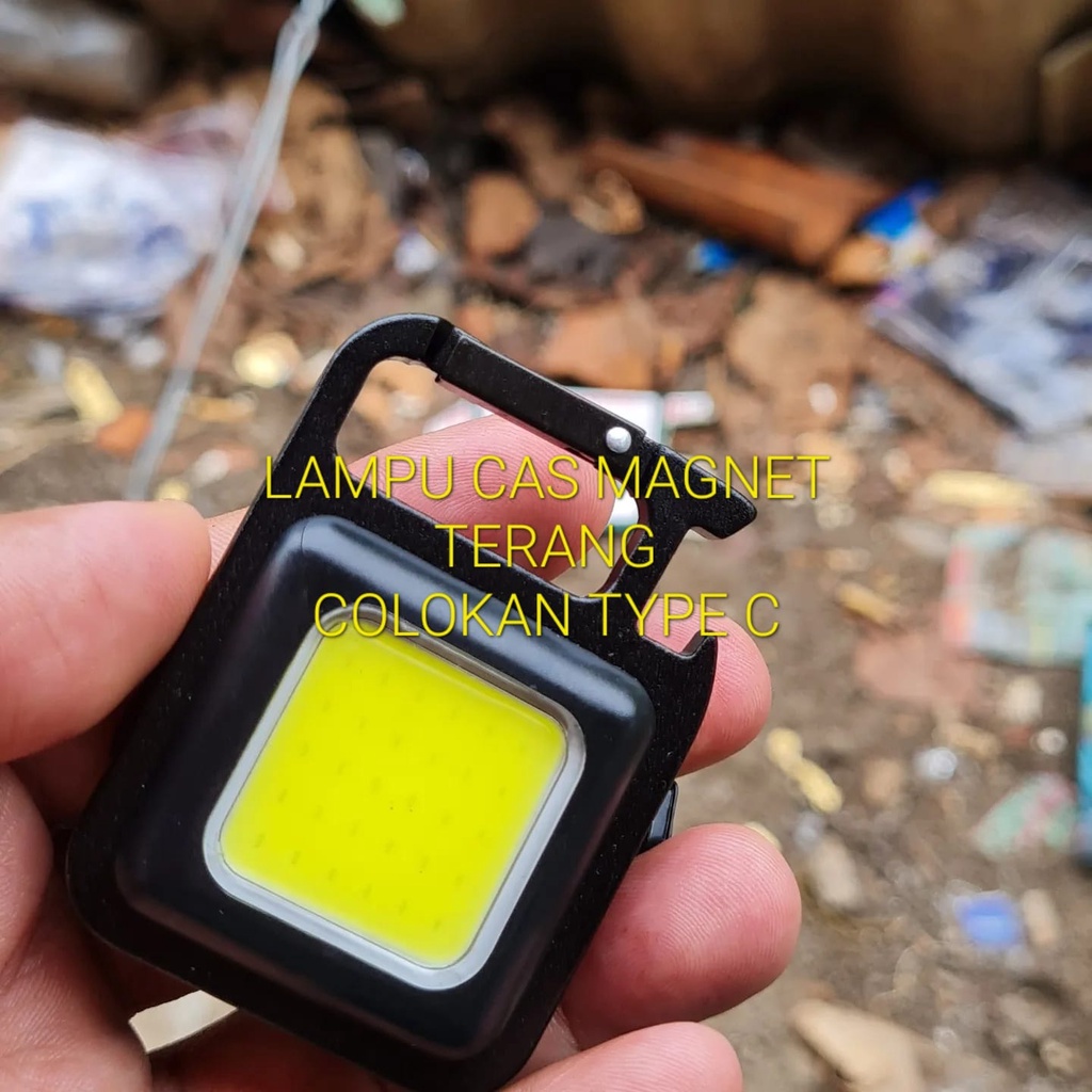J455 LAMPU MINI MAGNET LED COD KEY CAS TYPE C TERANG SINAR EMERGENCI keychain rechargeable gantungan