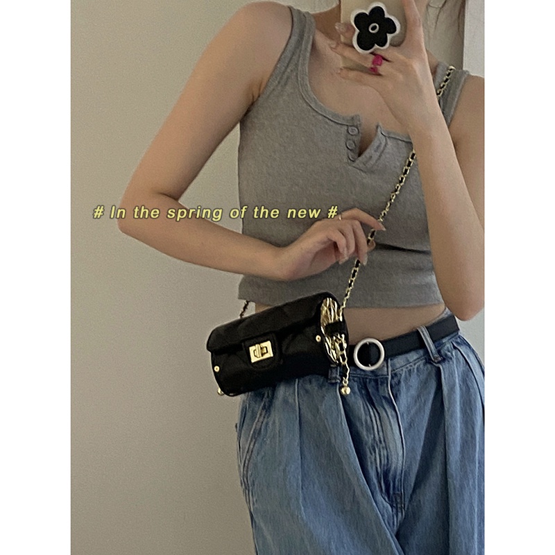 Suhao Lingge tas rantai wanita 2021 baru trendi fashion tas silinder ceruk Prancis tas messenger ins all-match