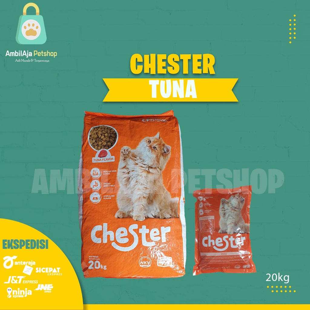 Makanan kucing Chester Tuna Cat Food 20 bungkus ( GRAB GOSEND BLUEBIRD )