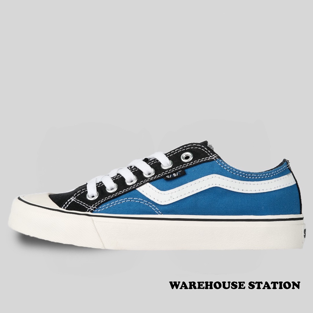 SABA Veloz Low Black Blue - Sepatu Sneakers Casual Pria Wanita