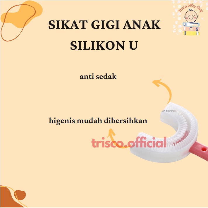 Trisco Sikat Gigi Anak Silikon Bentuk U Anti sedak Jombang