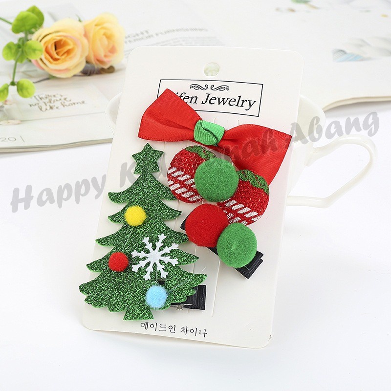 COD JEPITAN RAMBUT ANAK TEMA NATAL IMPORT / AKSESORIS RAMBUT IMPORT NATAL / CHRISTMAS HAIRCLIP SET