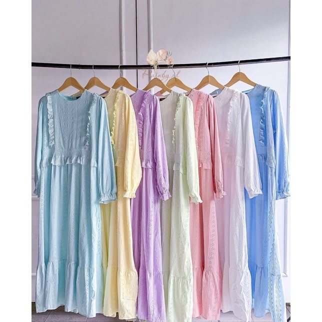 CUCI GUDANG| Farasya Brokat Dress | Gamis Brokat Premium Gamis Lebaran Brokat