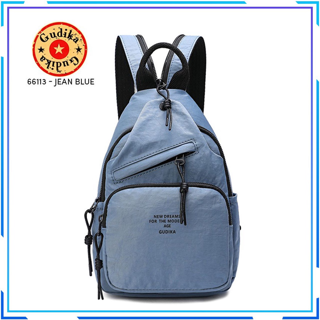 GUDIKA Bag 66113 Original - Tas Ransel Anti Air Kekinian Fashionable Bisa Selempang Original Import Korea Bisa Muat Tablet 7 inc Terbaru - Tas Wanita - Tas Pria - Slingbag - Ransel - Backpack - Bag - Tas - Tas Selempang - Tas dada - Tas Cewek