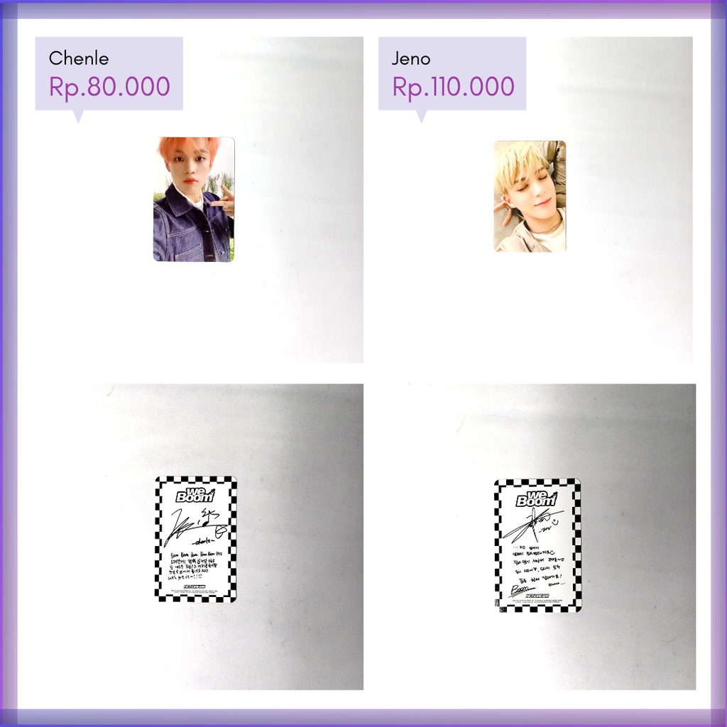 READY OFFICIAL PHOTOCARD PC NCT DREAM WE BOOM  JISUNG CHENLE JENO JAEMIN RENJUN MARK HAECHAN