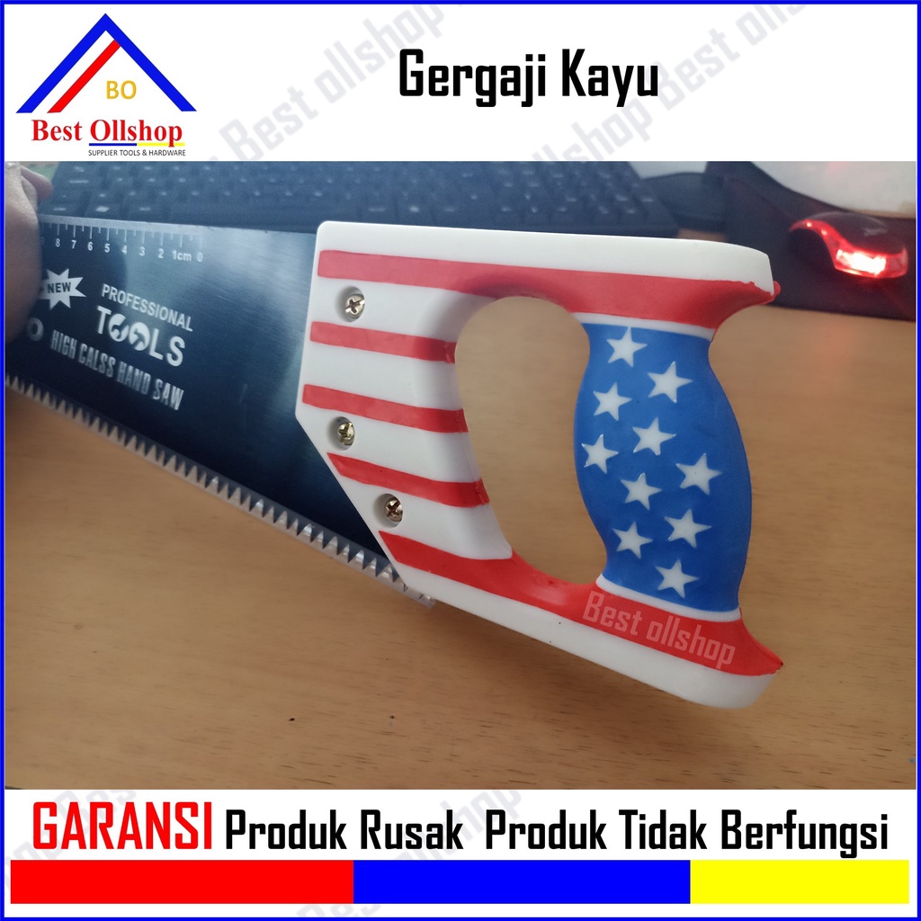 Gergaji Graji Kayu Gagang Fiber Lapis Karet Usa / Gergaji Kayu / Gergaji Gorok / Gergaji Potong Kayu Murah