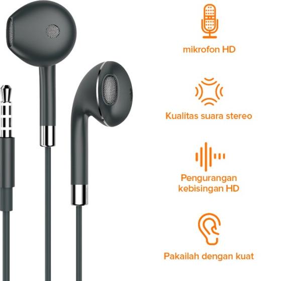 TACOO Earphone Wired Kabel Headset In-Ear Deep Bass - Hijau
