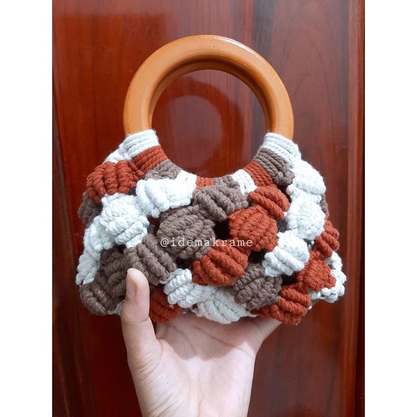 macrame shell bag/ macrame bubble bag/ macrame sling bag/ mini sling bag