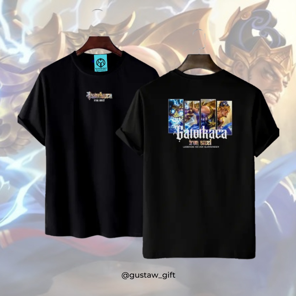 GG T-Shirt GATOTKACA skin Iron Steel Mobile Legends Kaos Custom Katun Slim-fitting
