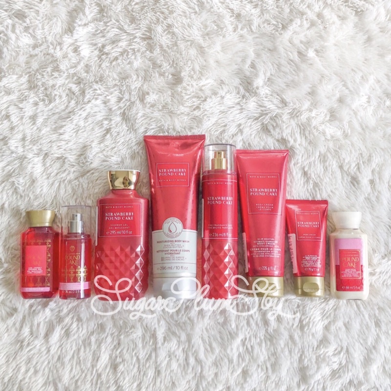 ORIGINAL BPOM Strawberry Pound Cake Bath & Body Works / BBW: body mist 236ml / 75ml, lotion 236ml / 
