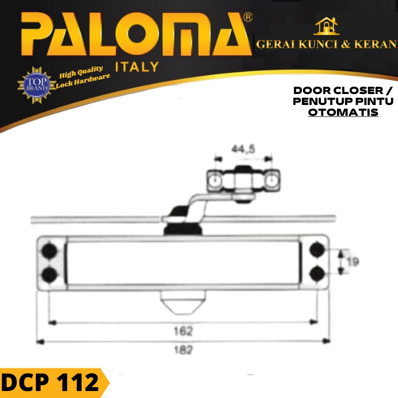 Penuntup Pintu Otomatis PALOMA DCP 112  DOOR CLOSER 900-HO HOLD OPEN