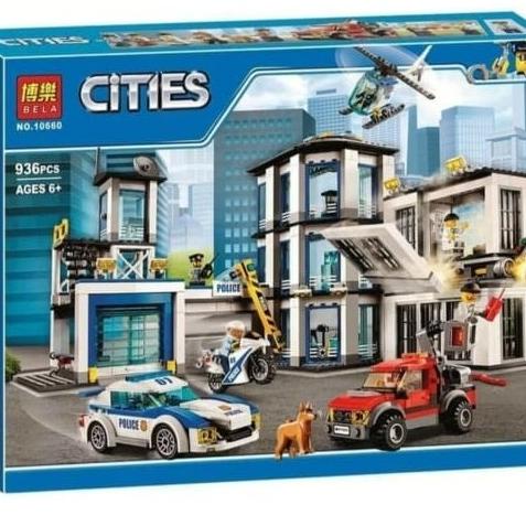Brick Bela City 10660 police station 936pcs Rumah Gedung Markas Polisi
