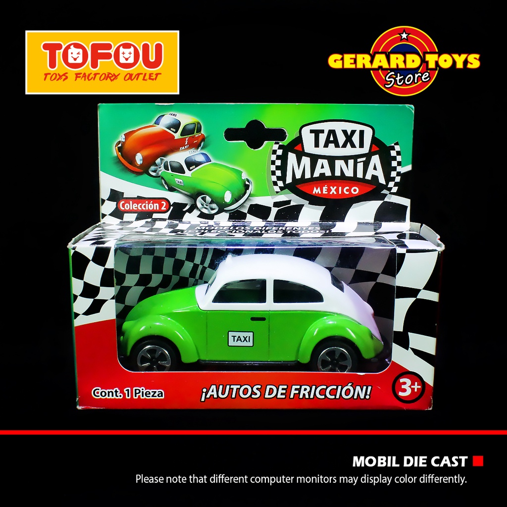 Mainan Mobil Die Cast Taxi Mania Mexico Volkswagen VW Bettle Green MURAH KEREN