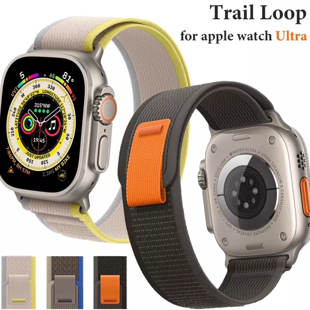 TRAIL LOOP Nylon Strap Tali Apple watch 42mm 44mm 45mm 38mm 40mm 41mm 38mm Apple watch Ultra Tali jam Iwatch series 1 2 3  4 5 6 7 8 Ultra se