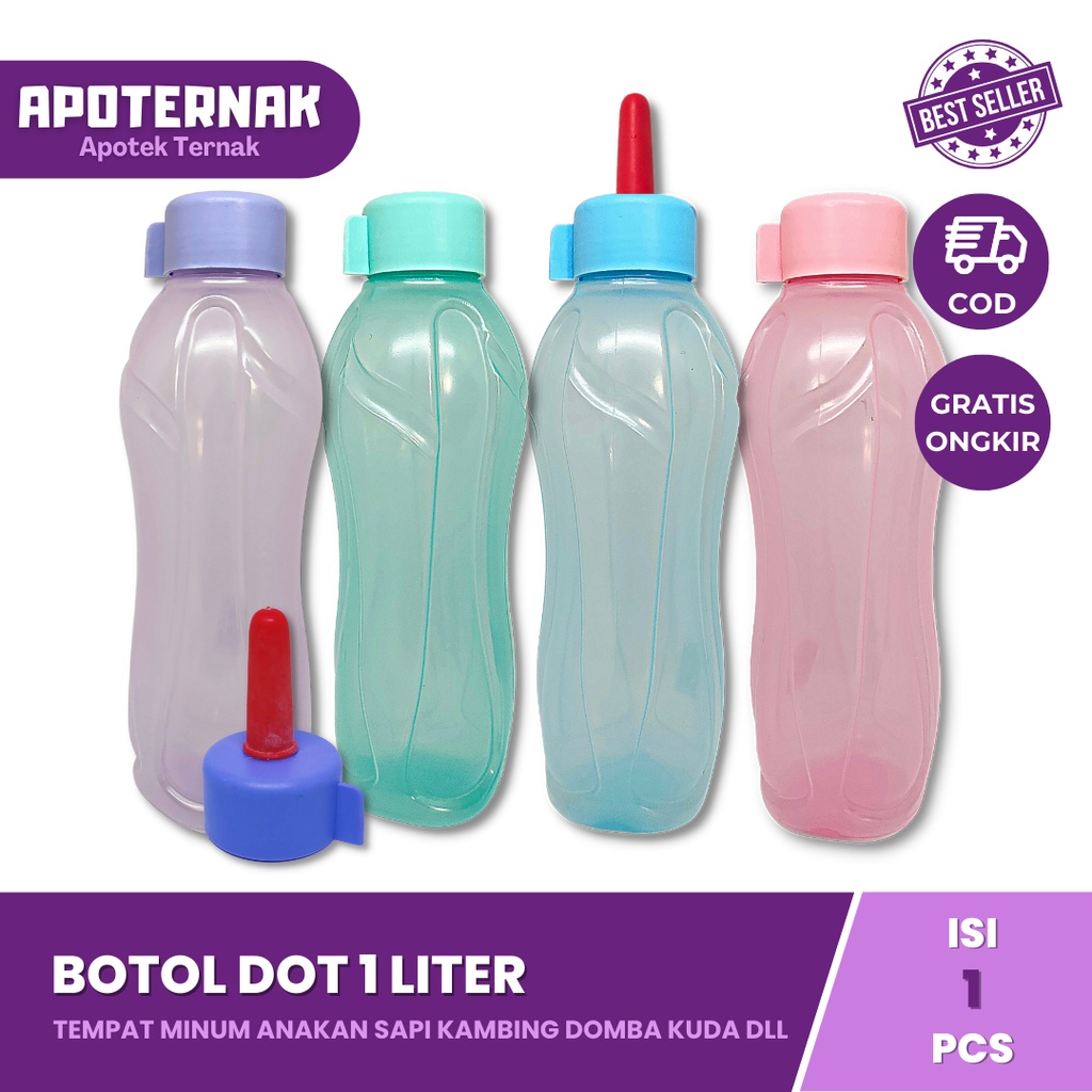 DOT KAMBING SAPI SILICON MERAH &amp; BOTOL 1 Liter KAMBING DOMBA SAPI KERBAU | Apoternak