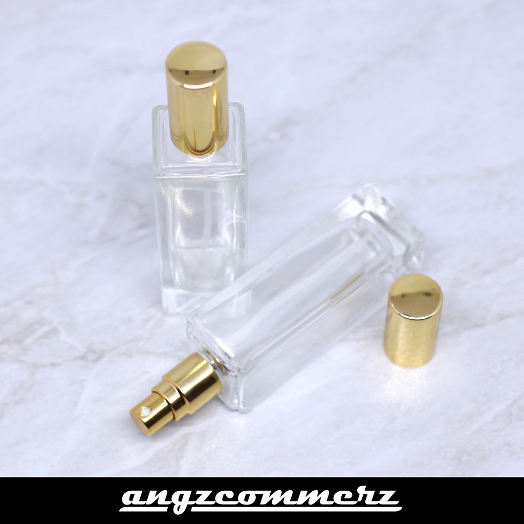 Botol Parfum Kaca Bening Minyak Wangi Kotak Roll On Spray Glass Tebal