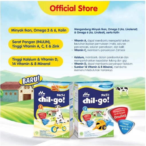 Morinaga Chil Go Powder 3+ Vanila , Madu 1000g