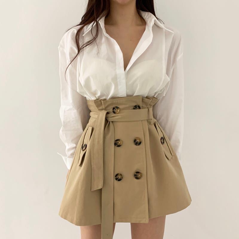 Korea High Waist A-line Short Dress Lace up M192