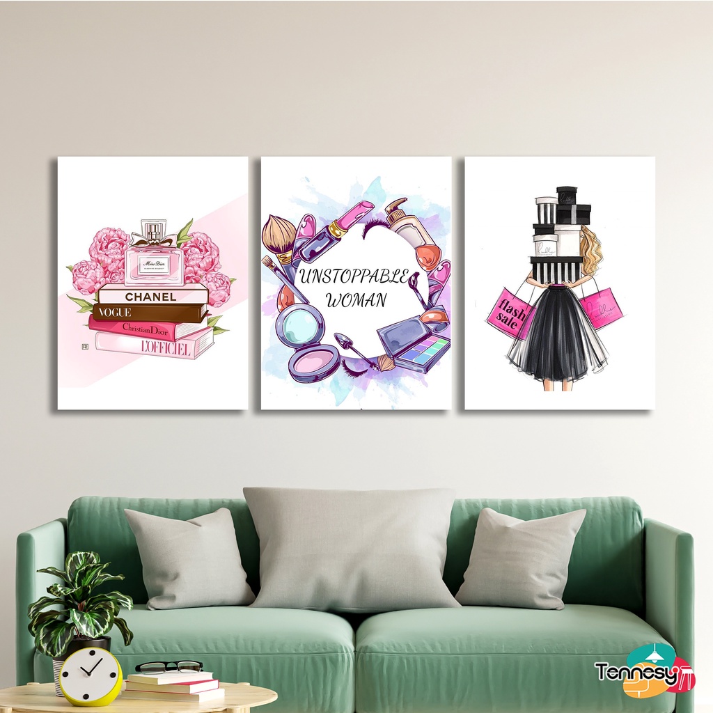 HIASAN DINDING GIRLY MAKE UP BEAUTIFULL WALL DECOR 15x20CM PAJANGAN KAYU POSTER DEKORASI DINDING KAMAR RUMAH