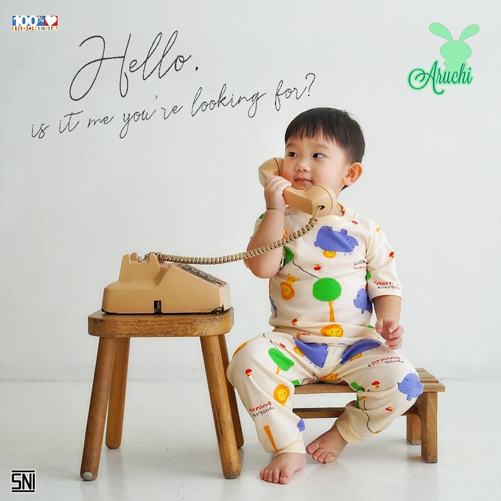 PROMO 7.7 PROMO BAJU LEBARAN MURAH MOTIF TERBARU SETELAN PIYAMA ANAK PANJANG SETELAN PIYAMA PENDEK ARUCHI BAJU TIDUR ANAK SERIES CLOUDY / HUNTER SERIES BAJU+CELANA PENDEK PANJANG/KUTUNG ANAK PIYAMA NB S M L XL XXL