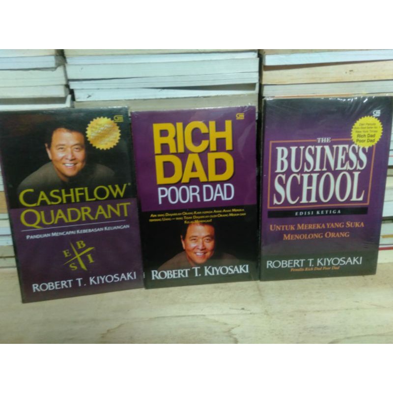 

Paket 3 Buku Karya Robert T. Kiyosaki, Rich dan Poor Dad, Cashflow Quadrant The Busines Scool