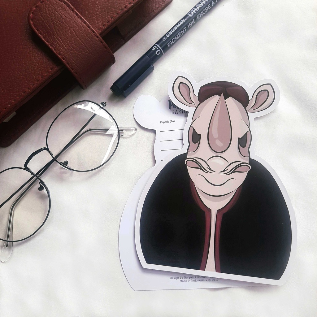 

Badak Bercula Satu Postcard (Shape Card) - Kartu Pos