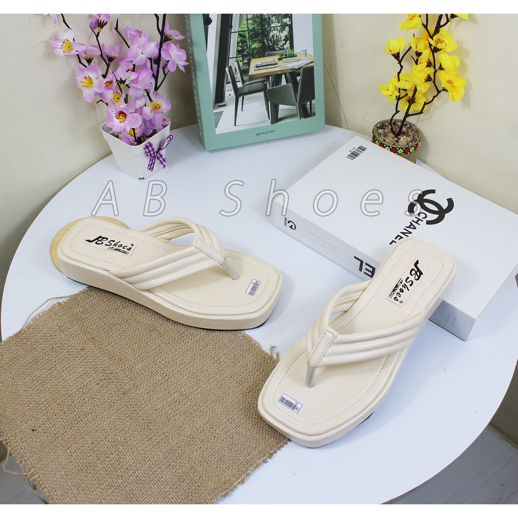 Sendra Platform Sandal Jepit Wanita Upper Busa Nyaman