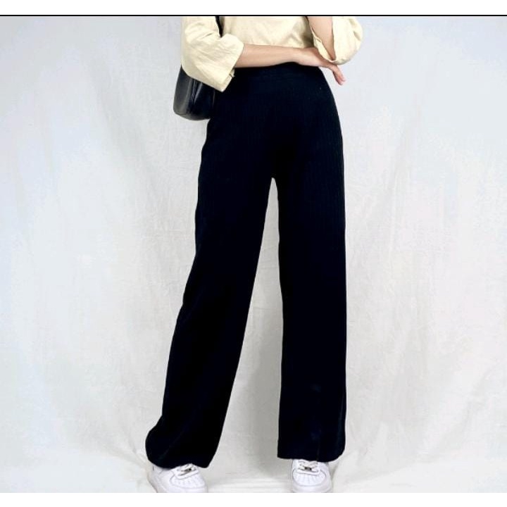 Highwaist Celana Murah Berkualitas Kulot Knit Premium - Long Cullote Pants - Korean Pants Wanita