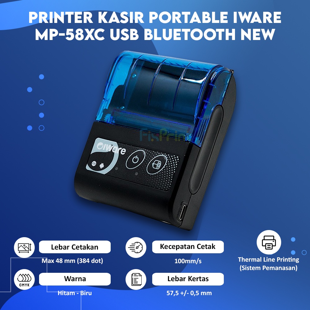 Printer Kasir Portable IWare MP58X MP58C USB Bluetooth