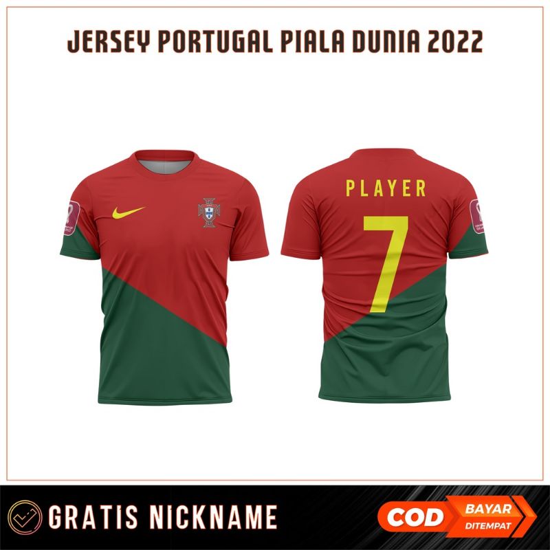 JERSEY TIMNAS PORTUGAL TERBARU HOME AWAY 2022/2023 PIALA DUNIA KAOS BOLA