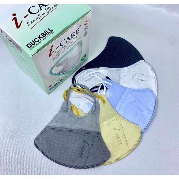 Masker Duckbill Embos Logo iCare 4Ply isi 50pc Premium Quality