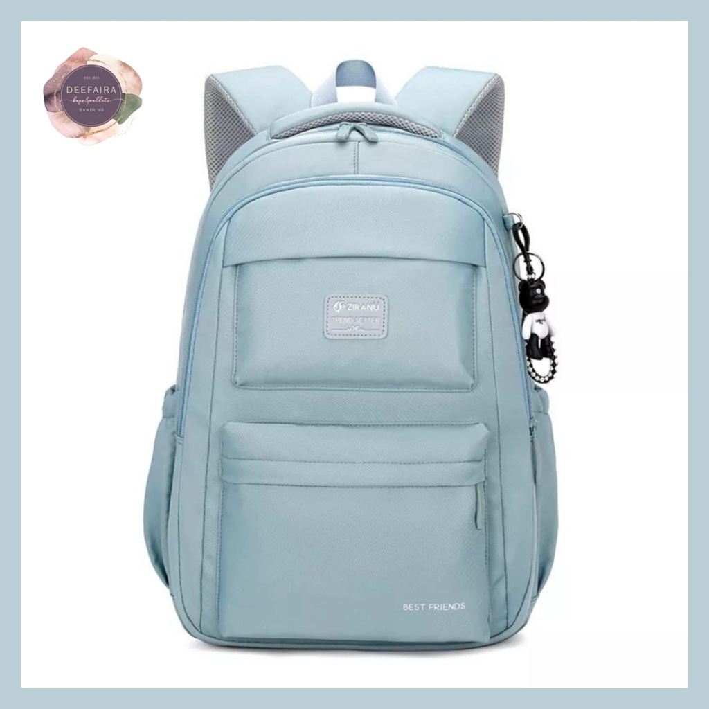 Tas Ransel Perempuan Model Deefaira Polos Stylish Backpack Remaja Untuk Sekolah Sd Smp Sma